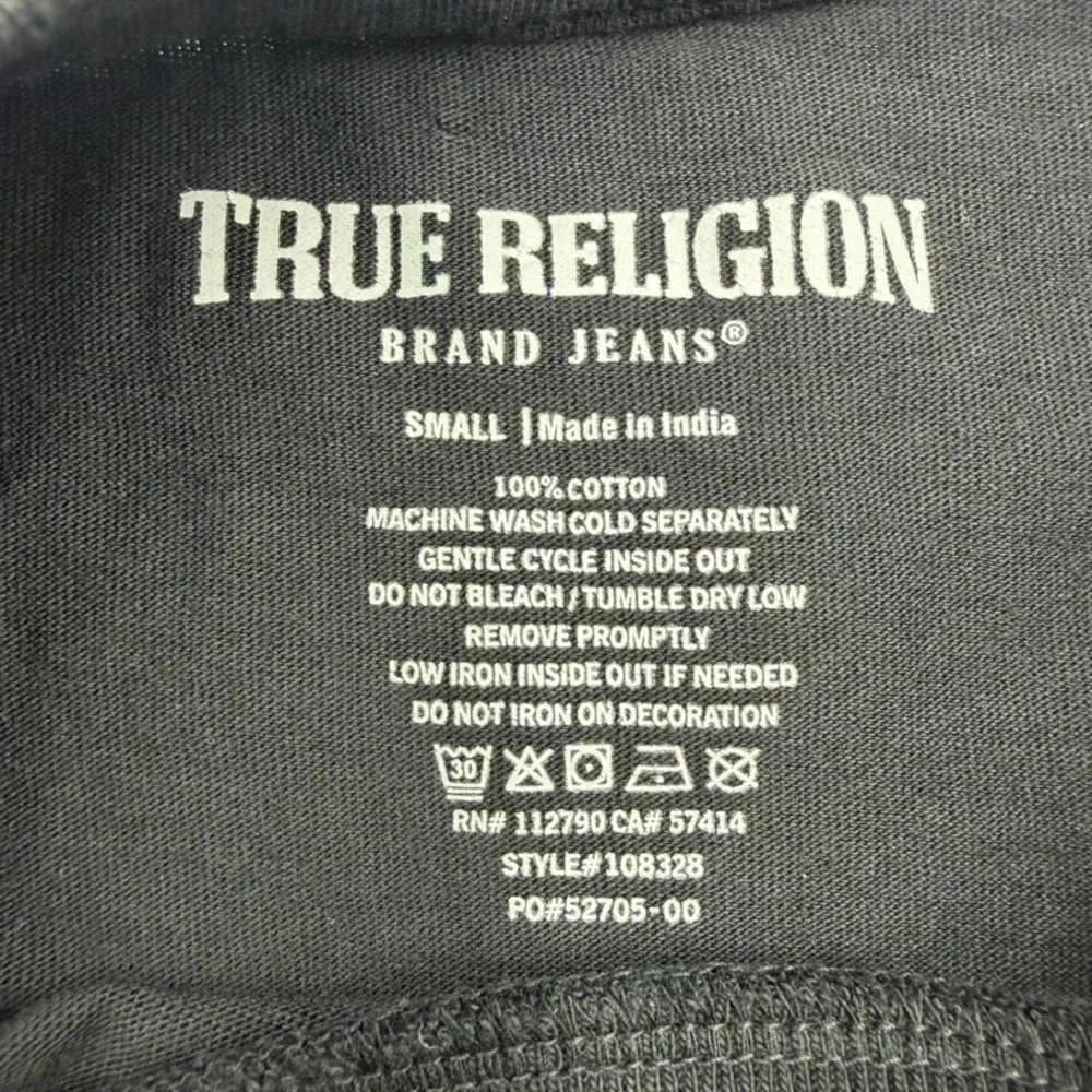 True Religion Mens Box Logo Graphic T-Shirt Black Small 108328